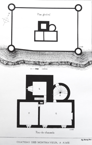 Plan du chteau de Montmayeur  Aime d'aprs les sources