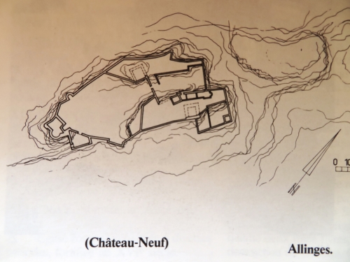 Plan du chteau neuf des Allinges d'aprs les sources