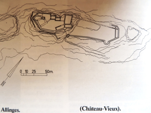 Plan du chteau Vieux des Allinges d'aprs les sources