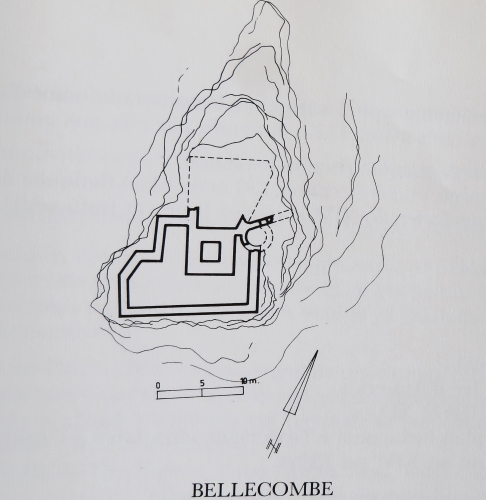 Plan du château de Bellecombe d'après bibliographie