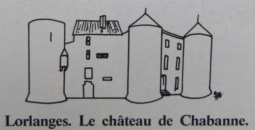 Dessin du chteau de Chabanne d'aprs les sources