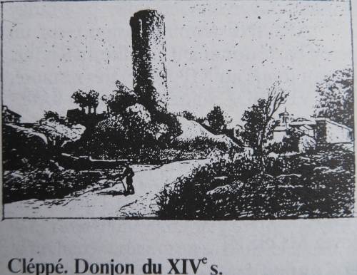 Reprsentation du chteau de Clepp d'aprs les sources
