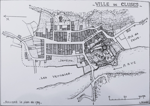 Représentation du château du Châtelard d'après les sources