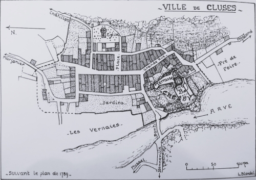 Reprsentation du chteau du Chtelard d'aprs les sources