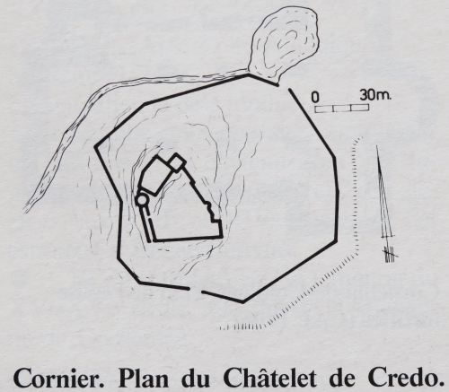 Plan du chtelet de Credoz d'aprs bibliographie