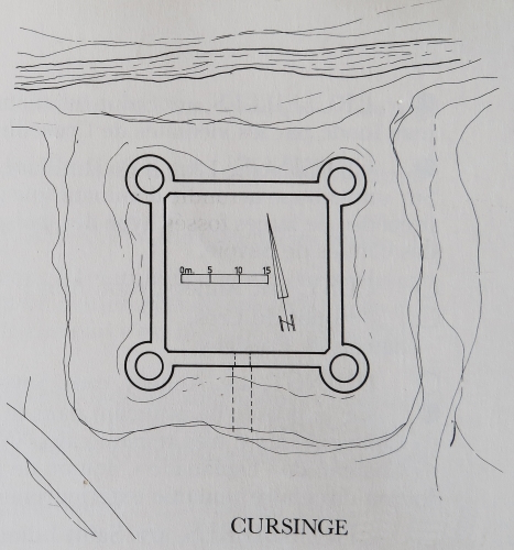 Plan du château de Cursinges d'après bibliographie