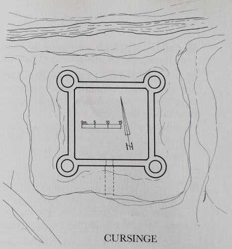 Plan du chteau de Cursinges d'aprs bibliographie