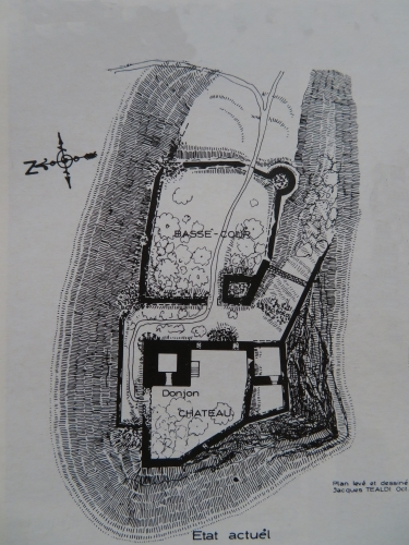 Plan du chteau de Dorches d'aprs les sources