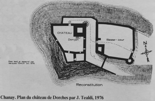 Reconstitution du château de Dorches d'après les sources