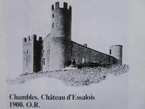 Représentation du château d'Essalois d'après les sources