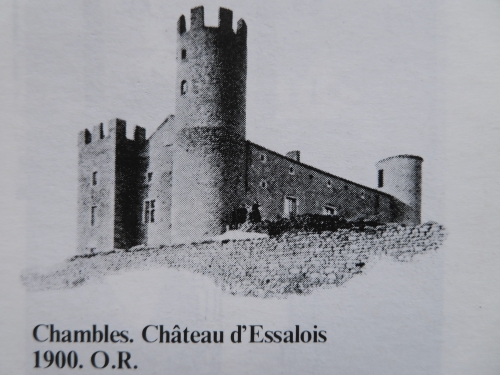 Reprsentation du chteau d'Essalois d'aprs les sources