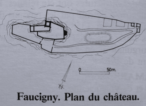 Plan du chteau de Faucigny d'aprs les sources