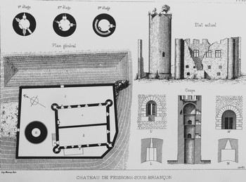 Plans et dessins du chteau de Feissons