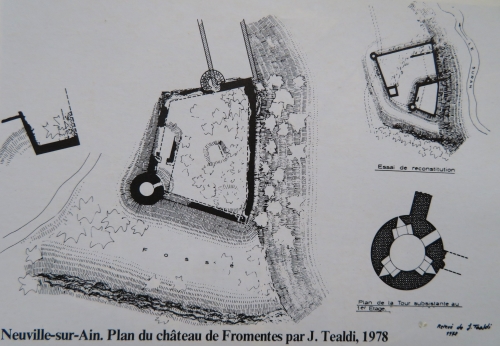 Plan du chteau de Fromentes d'aprs les sources