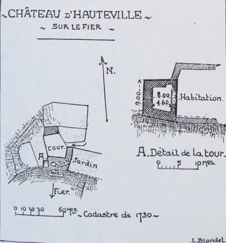Plan de Hauteville sur le Fier d'après les sources