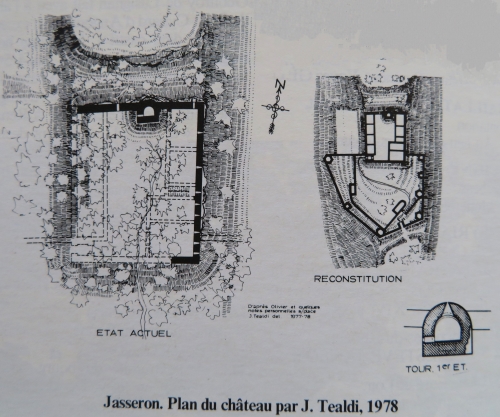Plans du château de Jasseron d'après les sources