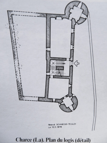 Plan du chteau de La Charce d'aprs les sources