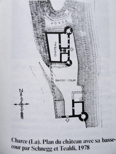 Plan du chteau de La Charce d'aprs les sources