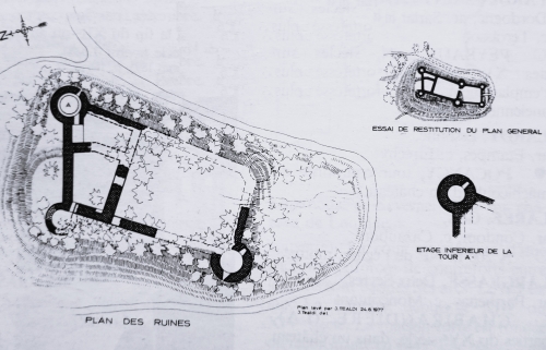 Plan du château de Larnage d'après la source