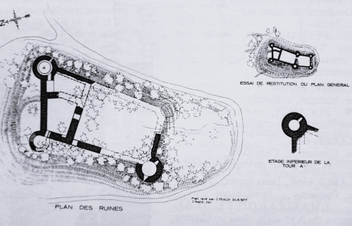 Plan du chteau de Larnage d'aprs la source