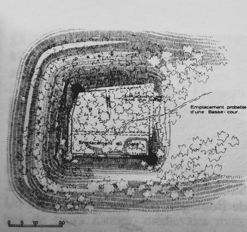 Plan du château de Mauchamp d'après les sources