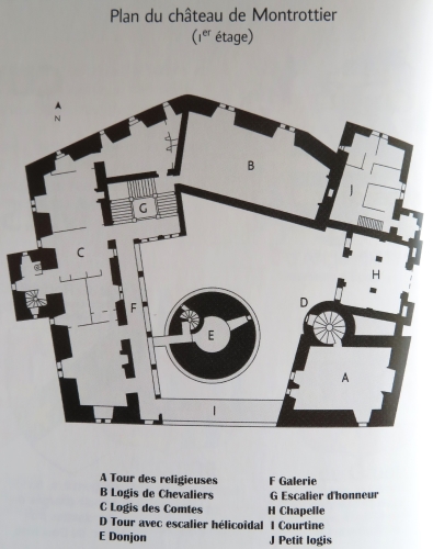 Plan du chteau de Montrottier d'aprs les sources