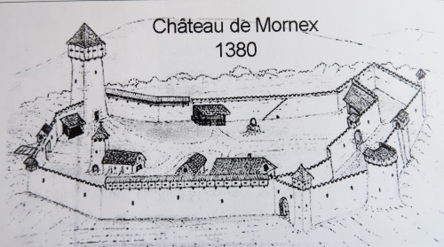 Reconstitution du chteau de Mornex d'aprs les sources