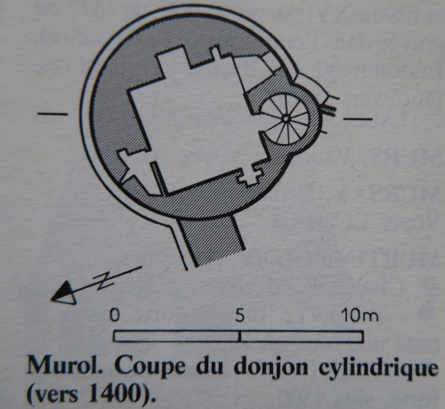 Coupe du donjon de Murol d'aprs les sources