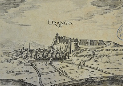 Gravure ancienne d'Orange d'aprs les sources du site l'Amelier