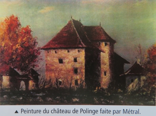 Peinture du Chteau de Polinge ou Pollinge faite par Metral d'aprs les sources