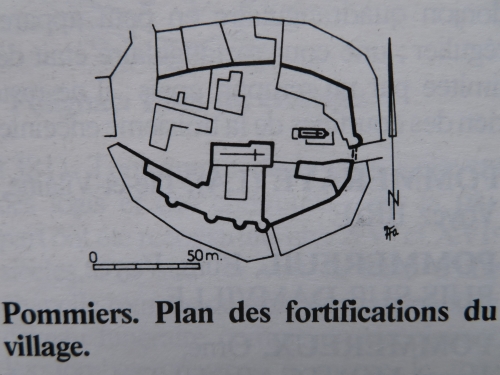 Plan du chteau de Pommiers d'aprs les sources