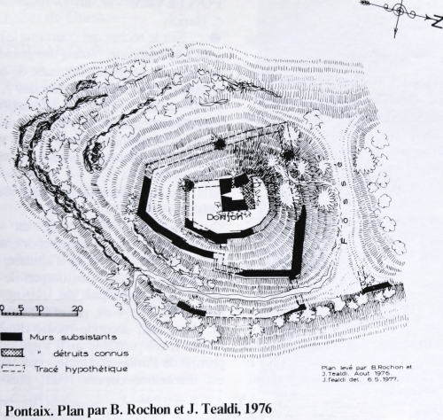 Plan du chteau de Pontaix d'aprs les sources