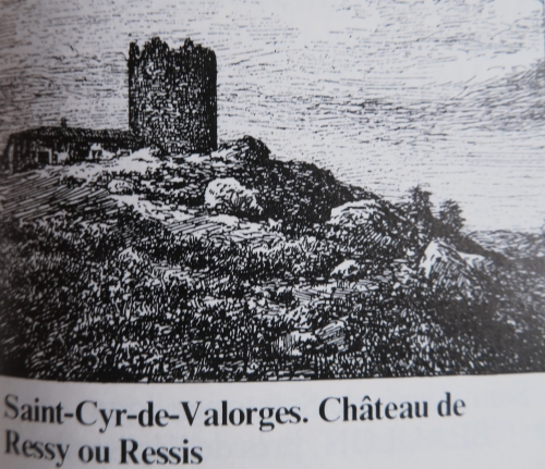 Représentation du château de Ressy d'après les sources