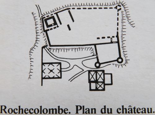 Plan du chteau de Rochecolombe d'aprs bibliographie