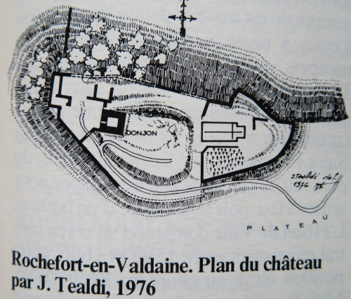 Plan du château de Rochefort en Valdaine d'après les sources