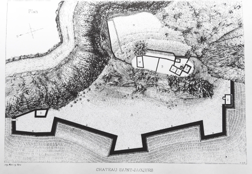 Plan du chteau de Saint Jacques d'aprs les sources