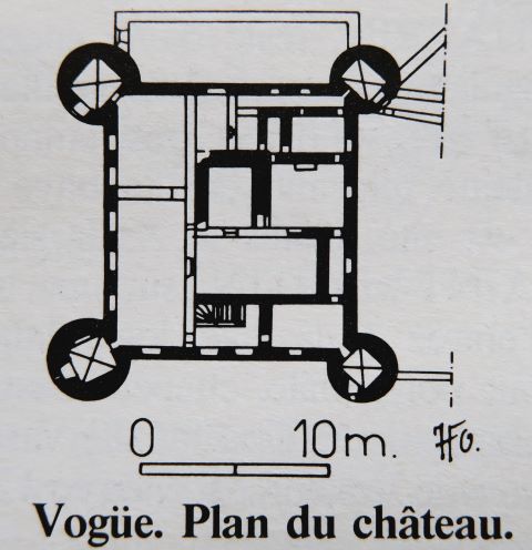 Plan du chteau de Voge d'aprs bibliographie