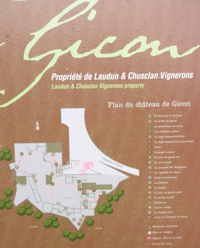 Plan du chteau de Gicon trouv sur site