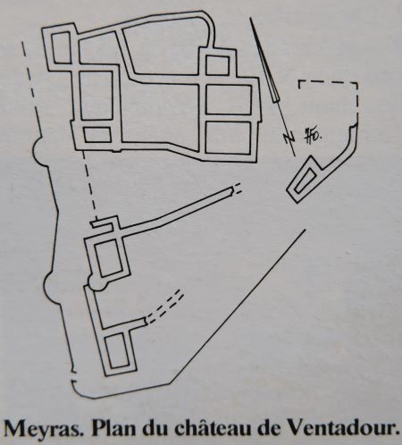 Plan du château de Ventadour d'après bibliographie